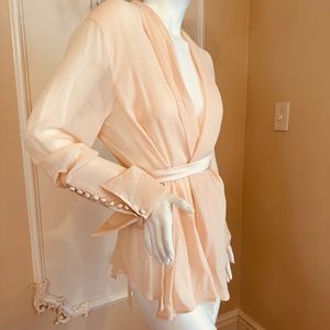 GIANFRANCO FERRE Tie Front wrap chiffon Shirt wraps Size 48 IT
